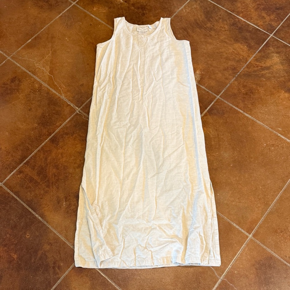 Country Wear Maxi Dress Cotton Linen Blend, 1998 Minimalist, Vintage, Size 8